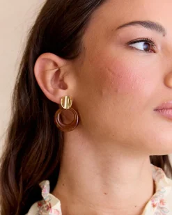 Boucle d’oreille créole écaille d’écaille d’Arles