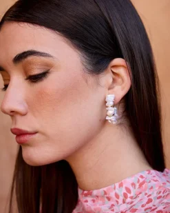 Boucles d’oreilles créoles en perles