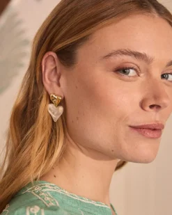 Boucles d’oreilles cœur rubis