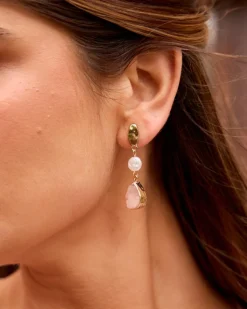 Boucles d’oreilles en pierre rose