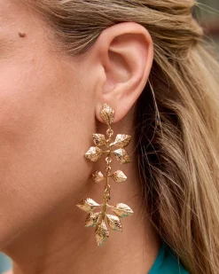 Boucles d’oreilles feuille d’or