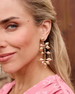 Boucles d’oreilles feuille d’or