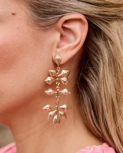 Boucles d’oreilles feuille d’or