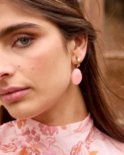 Boucles d’oreilles longues corail