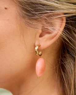 Boucles d’oreilles longues corail