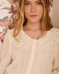 Chemise à col en dentelle Pilar