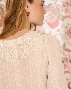 Chemise à col en dentelle Pilar