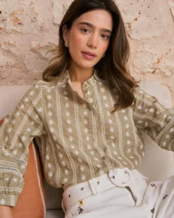 Elle Blouse Broderie Florale