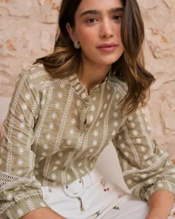 Elle Blouse Broderie Florale