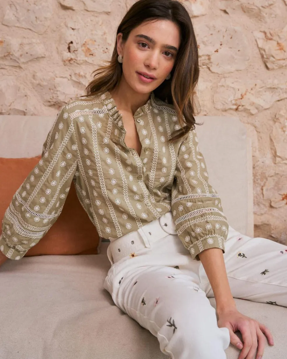 Elle Blouse Broderie Florale